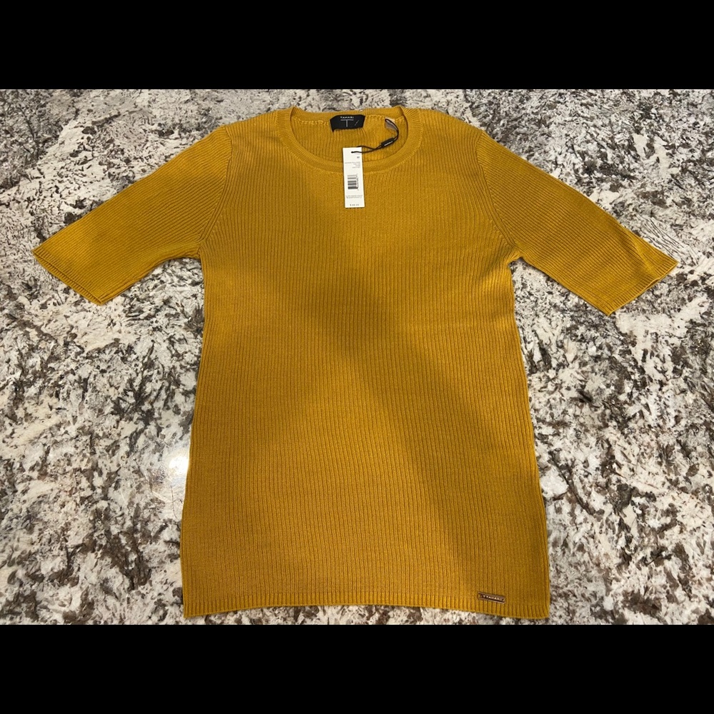 Tahari  Fashion pullover color- Gold Ray- Size M